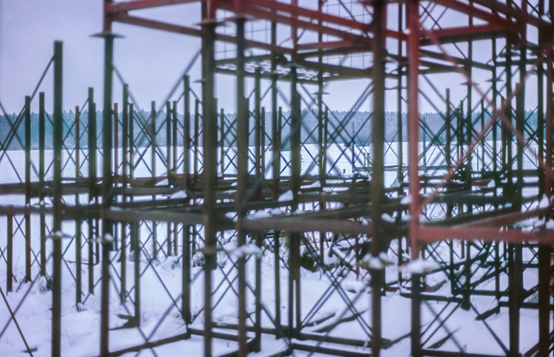 iron framework in front of forest
