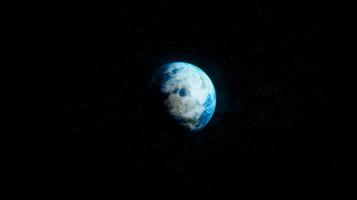 compositing of earth in space