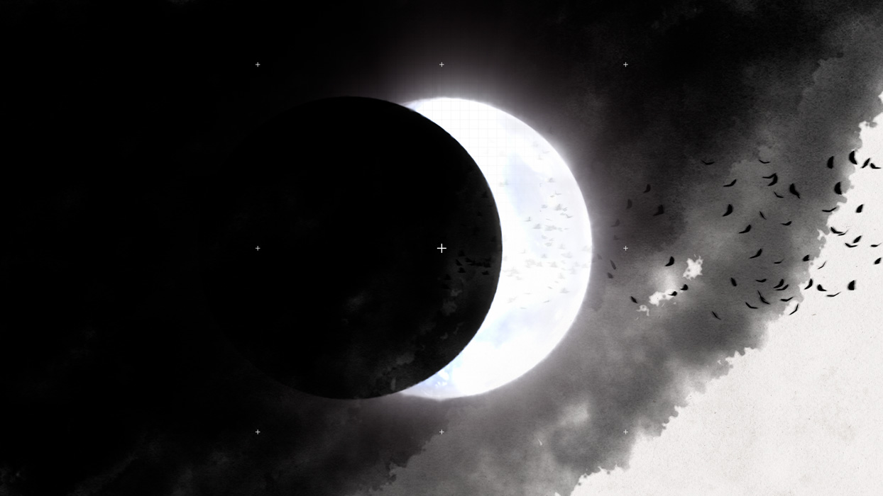 film still showing sun eclipse